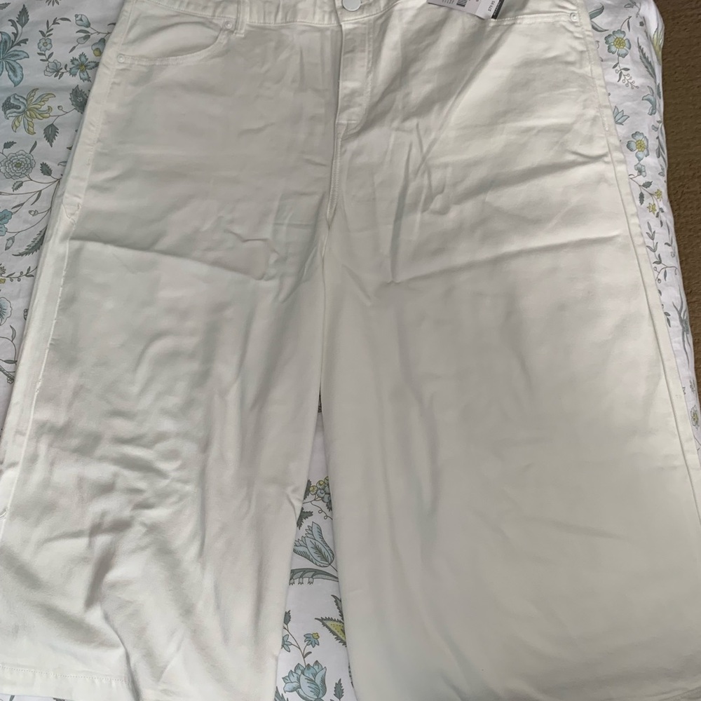 Lane Bryant Signature Fit White Culotte Pants